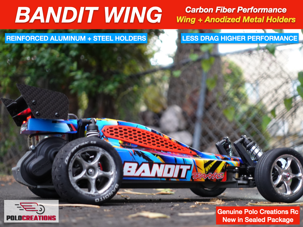 Carbon Fiber Wing Spoilers UPGRADED for TRAXXAS BANDIT FULL KIT