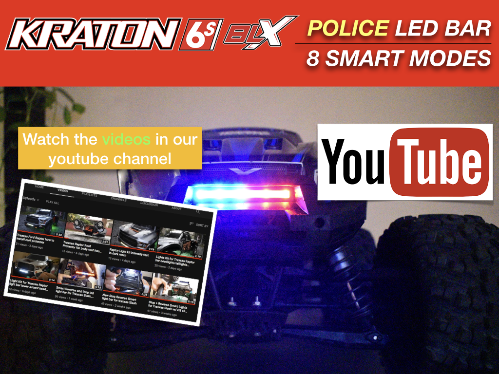 Police LED Lights Kit For X-Maxx 6s 8s Traxxas by Polo Creations Police LED Lights Kit For X-Maxx 6s 8s Traxxas by Polo Creations