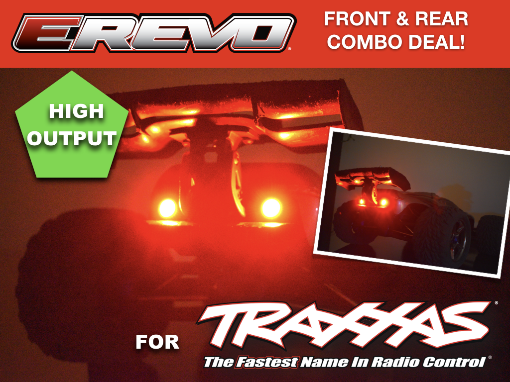 FLYXM Kit Luci LED Anteriori E Posteriori Per RC Traxxas E-Revo 2.0 – 1:8/1:10 - Foto 5