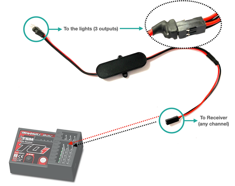 How to Connect Remote control Box to the Lights (For Traxxas Vehicles)