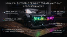 Load image into Gallery viewer, Arrma Felony 6S BLX RGB Screen Matrix LED Grill with Halo Headlight Rings | 7 Modes + Endless Custom Combos | Plug &amp; Play