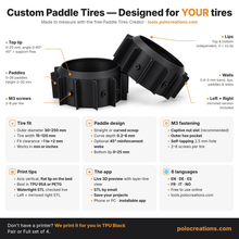 Load image into Gallery viewer, Custom Snow &amp; Sand Paddle Tires for RC Cars – Design Your Own, Print Free or Order Printed