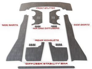 Arrma Felony Splitter + Side Skirts + Air Dam Diffuser + Winglets Full Set Metal Aluminum