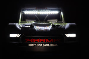 Arrma Mojave 4S Full Lights Kit LEDs High Intensity Bash Proof Scale Look Headlights, Taillights, Clearence Lights, Roof Light Bar, Stop Lights, Underglow Lights + Electronics