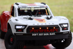 Arrma Mojave 4S Full Lights Kit LEDs High Intensity Bash Proof Scale Look Headlights, Taillights, Clearence Lights, Roof Light Bar, Stop Lights, Underglow Lights + Electronics