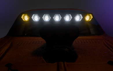 Mad Max Style Hex LED Windshield Light Bar for Arrma Felony – 7-Light Module with Amber Side Beams