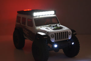 Roof Rack + Front Light Bar + Rear Stop Lights + Power Distribution Board Board for Axial SCX24 Jeep Rubicon