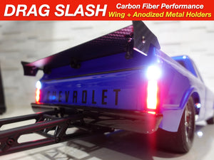 Carbon Fiber Wing Performance Part for Traxxas Drag Slash All Versions + Anodized Metal Holders