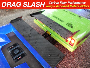 Carbon Fiber Wing Performance Part for Traxxas Drag Slash All Versions + Anodized Metal Holders