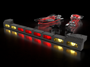 Rear Light Bar Fog Lights High Intensity Wide Beam Red Amber Lights for Arrma Fireteam