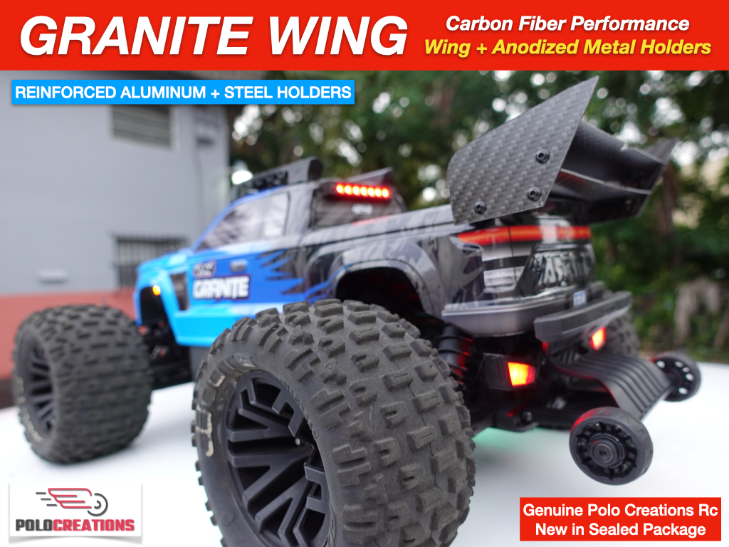 Carbon Fiber Wing UPGRADED for ARRMA GRANITE High End Products + Hardware
