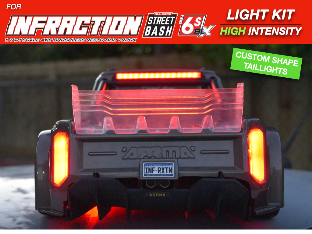 Light Kit for Arrma Infraction + Smart Stop Light Bar Power