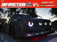 Load image into Gallery viewer, Full Light Kit for Arrma Infraction Bluetooth Controlled Custom Color Underglow Lights