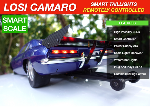 Smart Tail Lights for LOSI 69 Camaro 22S No Prep Drag Car + Controller