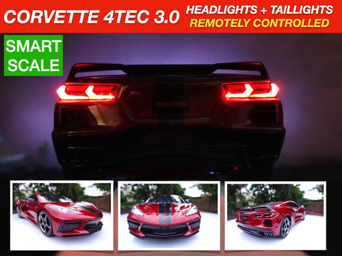 Smart Lights Kit for Traxxas Corvette 4 tec 3.0 Stop Reverse Brake Turn Signals Taillights Headlights