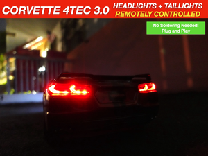Smart Lights Kit for Traxxas Corvette 4 tec 3.0 Stop Reverse Brake Turn Signals Taillights Headlights