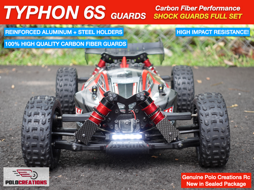 Carbon Fiber Front Shock Guards for TYPHON 6S Full Set + Hardware