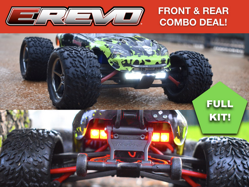 LED Lights Front And Rear Traxxas E-REVO 116 VXL & XL5 COMBO waterproof USA!