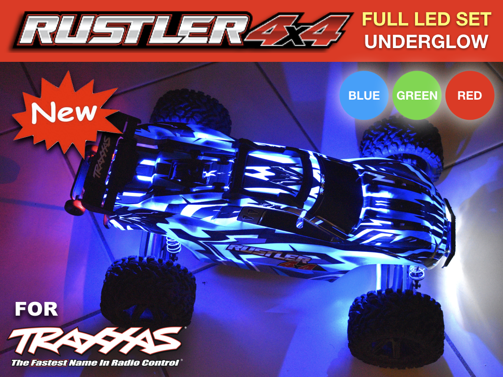 LED Light Bar UNDERGLOW For Traxxas Rustler 4x4 VXL XL5 waterproof RED BLUE GREEN