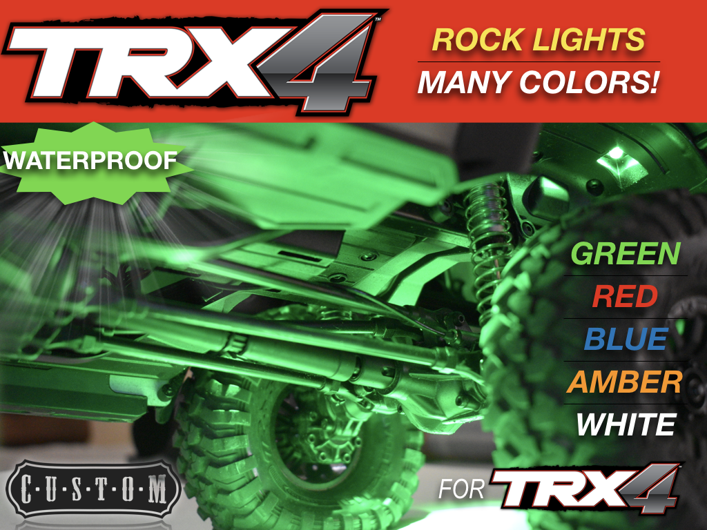 LED Rock Light Kit – 4/8/10 Lamp For Traxxas TRX-4 TRX6 Crawler, White, FLYXM