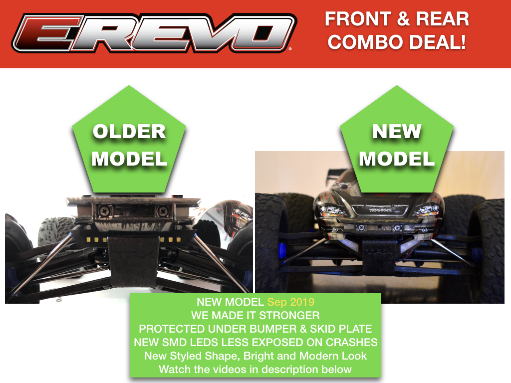FLYXM Kit Luci LED Anteriori E Posteriori Per RC Traxxas E-Revo 2.0 – 1:8/1:10 - Foto 4