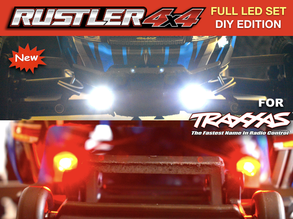 LED Light Bar Front & Rear For Traxxas Rustler 4x4 VXL XL5 waterproof DIY KIT